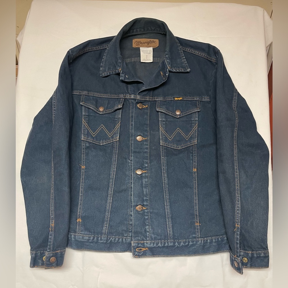 Men’s Medium Wrangler Authentic Western Wear Cowboy Unlined Denim Jacket M-159